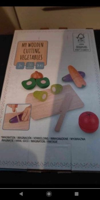 Dinette légumes à découper en bois neuf