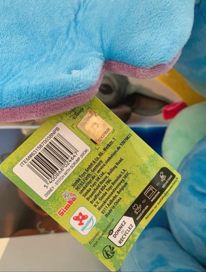 Grande peluche 50 cm Stitch avec doudou Scrump - photo numéro 4