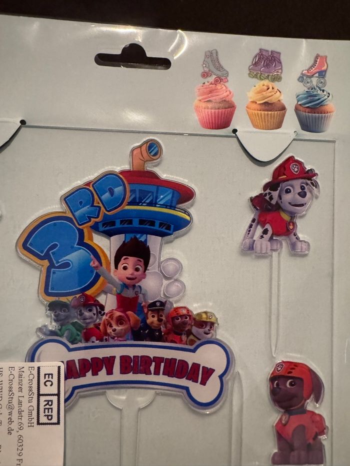 Décoration cupcake anniversaire Pat Patrouille 3 ans neuf - photo numéro 2