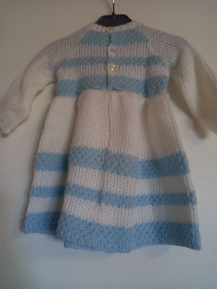 Robe vintage bleu et blanche 12 mois - photo numéro 2