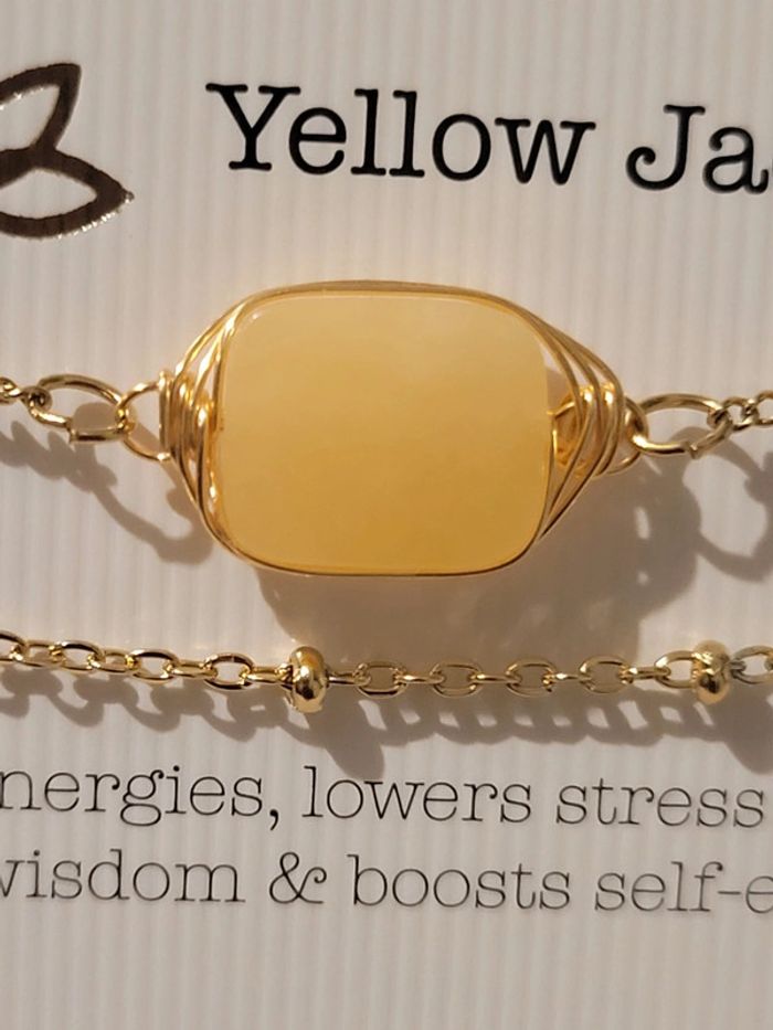 Bracelets jade jaune véritable une Bracelets offert avec - photo numéro 2