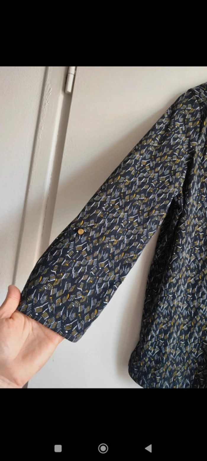 Blouse noire à motifs imprimés taille M Gémo - photo numéro 4