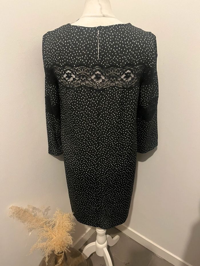 Robe noire dentelle pois Sandro M comme neuve - photo numéro 5