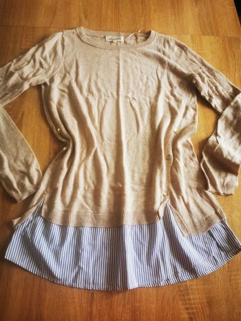 Pull long léger grain de malice sur chemise taille S