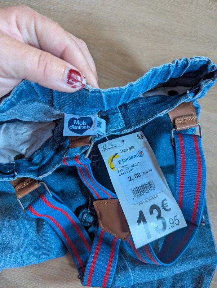 Salopette Mots d'enfants 9 mois en jean - photo numéro 3