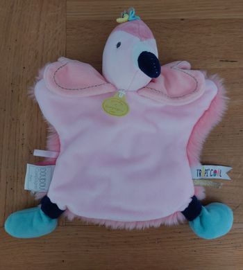Doudou marionnette Flamant rose Tropicool