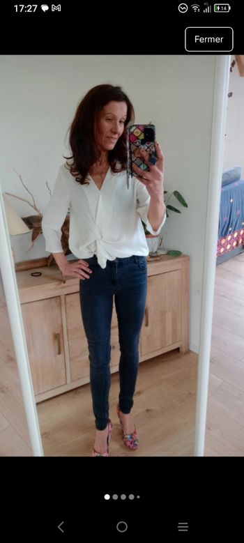 Jean femme s skinny noir délavé c89