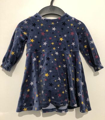Jolie robe en velours bleu Petit Bateau 18 mois