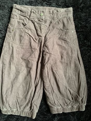 pantalon gris velours bouffant 18  mois