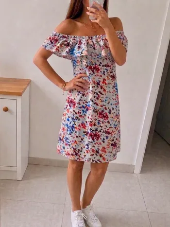 🌸 Robe fleurie à volants – Envie de fraise - fraîcheur & style bohème - Taille XS