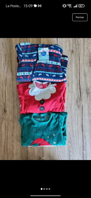Lot pyjamas velour 12 mois