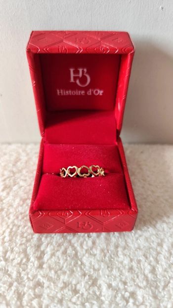 Bague coeurs dorée - 19mm