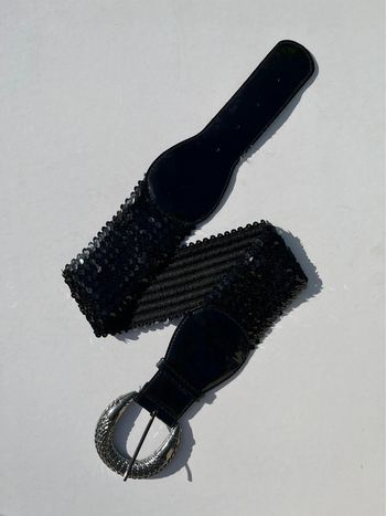 Ceinture élastique à paillettes sequins noir