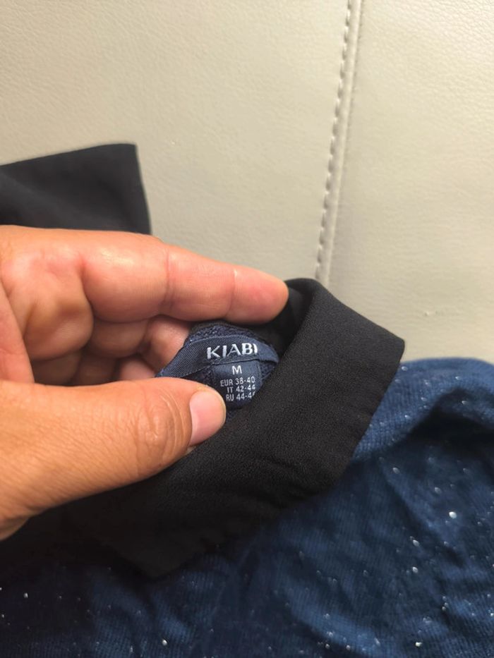 Robe pull bleu nuit avec col claudine noir - photo numéro 8