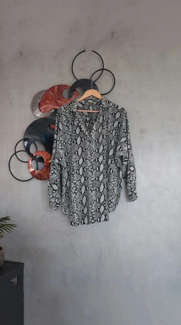Blouse python grise Shein