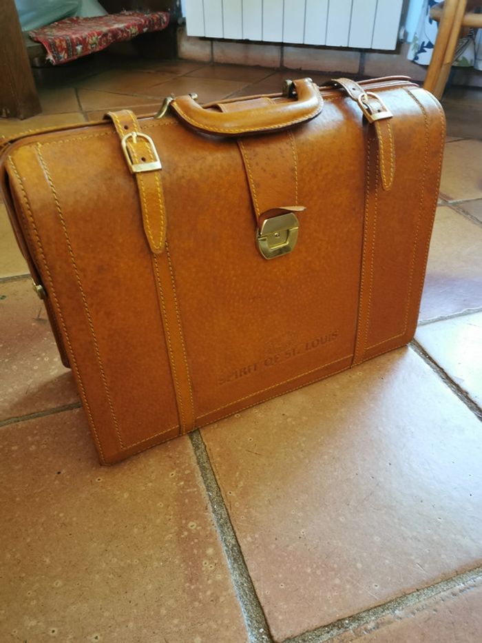 Sac Medecin vintage en cuir camel Spirit of St. Louis