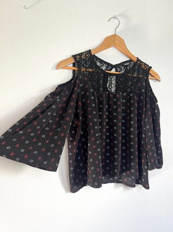 Blouse manches 3/4 Jennyfer noir
