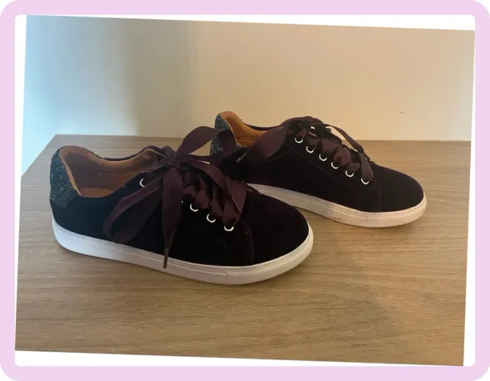 Baskets violettes effet velours à paillettes – Bons Baisers de Paname - Pointure 36 - photo numéro 4