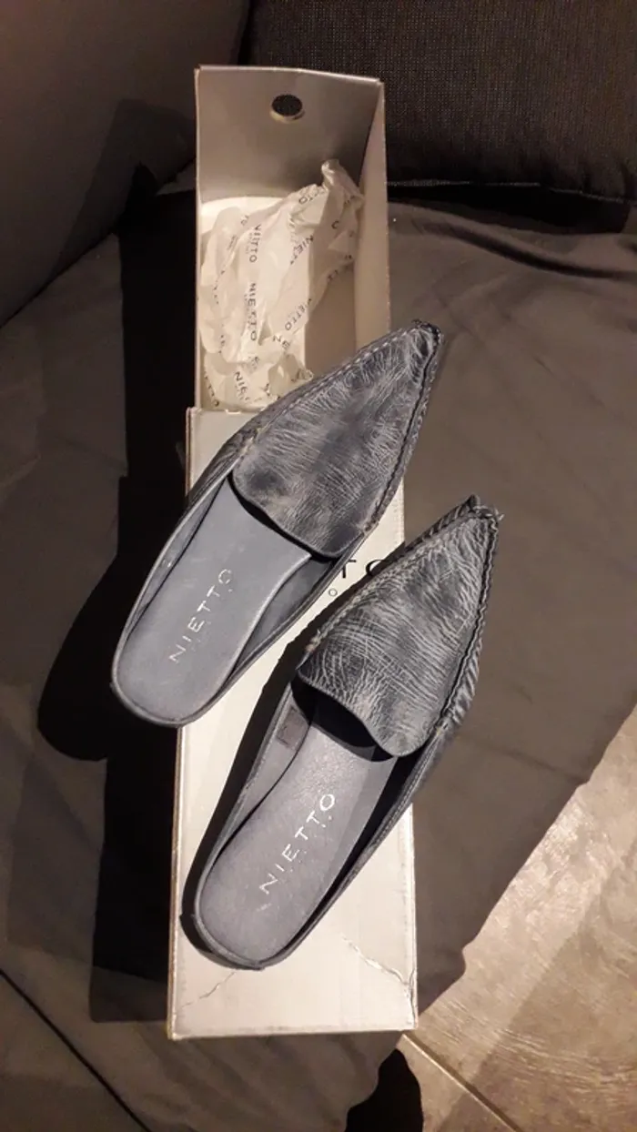 Chaussure style babouche chic couleur jeans - photo numéro 2