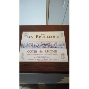 étiquette de Vin les ricailloux côté du Rhône 1982 neuve -