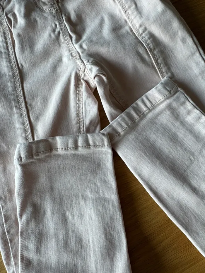 Tregging/jeans slim rose pâle sans bouton - Taille 4 Ans - photo numéro 6