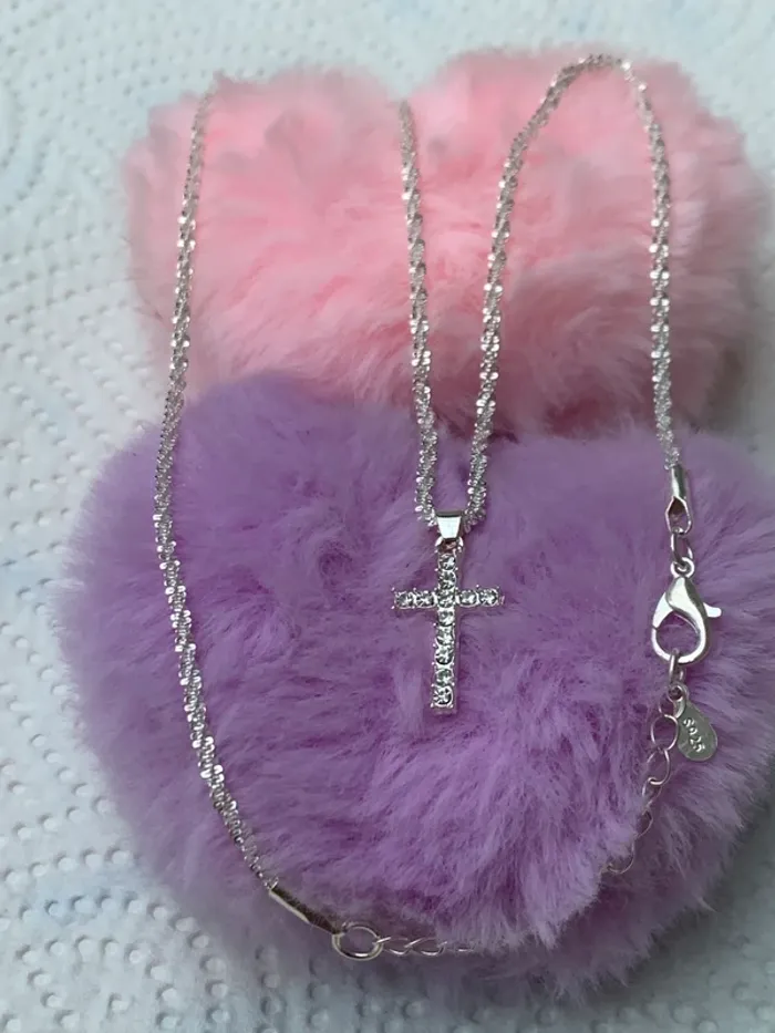 Bijoux en plaqué argenté 925 avec de jolies cristaux brillant 🍭🍭 - photo numéro 4