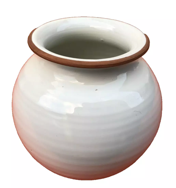 Années 1960  Vase  boule   Terre cuite émaillée