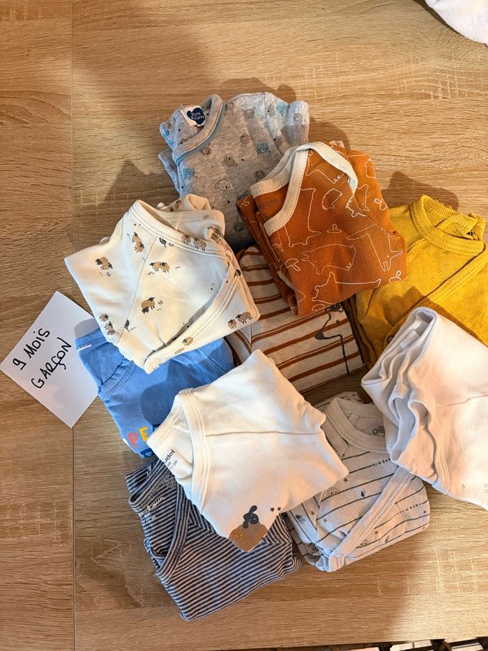 Lot de 10 bodies bébé garçon
