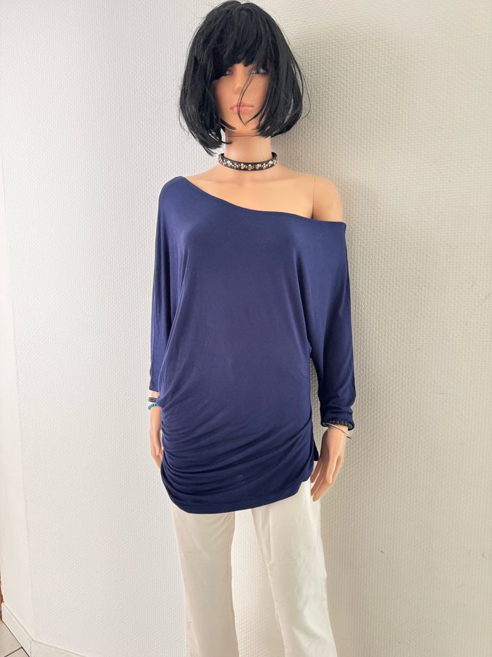 👚 Haut Amisu Femme – Taille L – Style asymétrique décontracté chic 💙