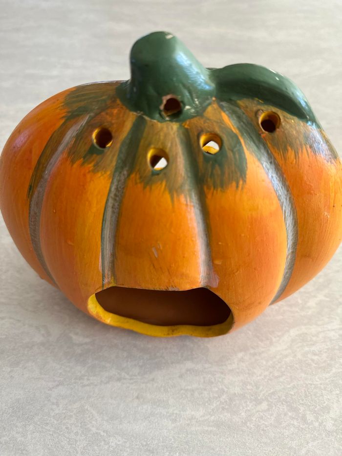 🤩 sublime photophore citrouille Halloween terre cuite état top à suspendre H 20 cm L 22 cm P 10 cm - photo numéro 6