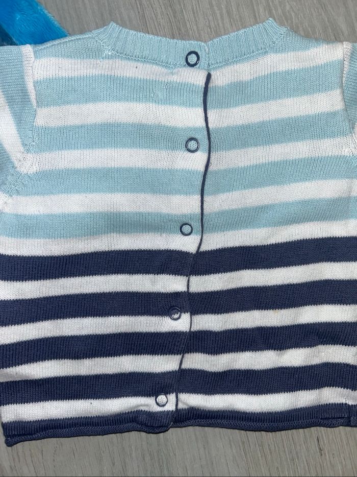 Pull rayé bleu 1mois - photo numéro 6