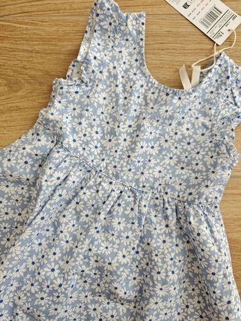 Robe bleue fleurs Orchestra 12 mois 