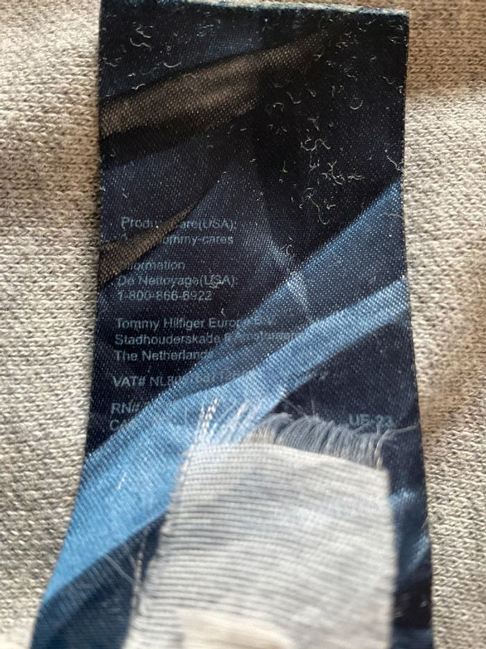 Polo gris à rayures bleues marine pour homme Tommy Hilfiger taille M 033 - photo numéro 9