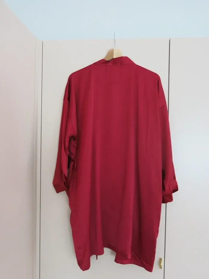 Peignoir rouge satin Titi - photo numéro 4