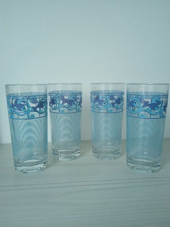 Lot de 4 verres motif poisson 🐟