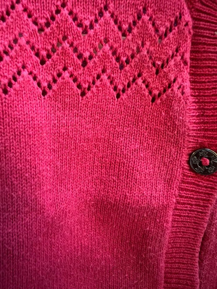 Gilet rose foncé 6 mois grain de blé - photo numéro 3