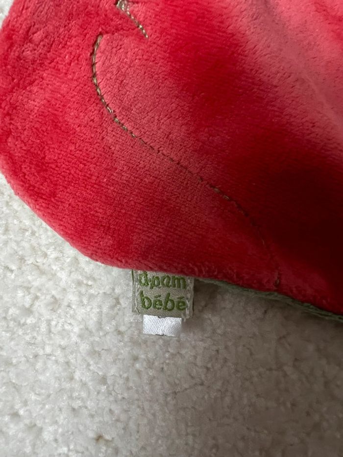 Doudou plat rouge et vert souris DPAM - photo numéro 3