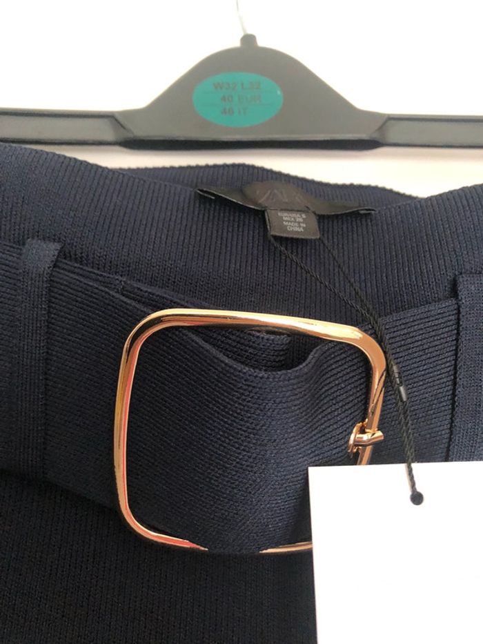 Superbe belle mini jupe en maille taille haute avec ceinture Zara neuve avec étiquette taille S - photo numéro 3