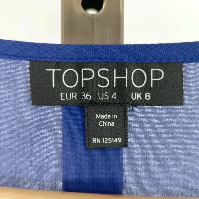 Débardeur bleu, broderie anglaise - crop top bleu taille 36 A545 - photo numéro 8