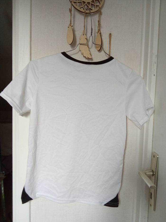 Maillot de foot enfant,de sport, tee short blanc noir kipsta taille 6-8 ans decathlon - photo numéro 2