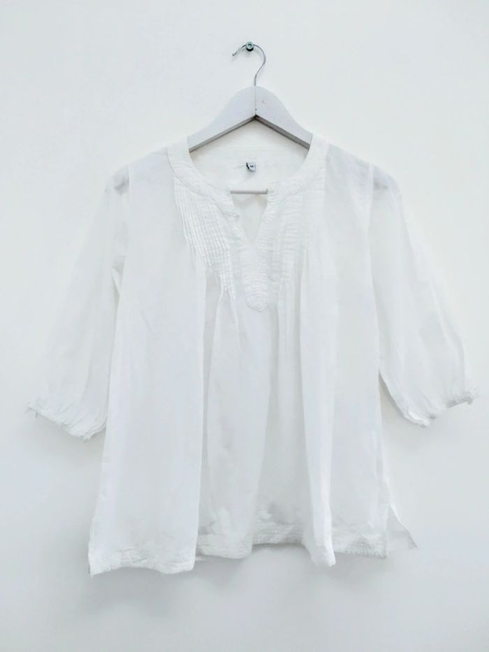 Jolie tunique blanche en coton 12 ans