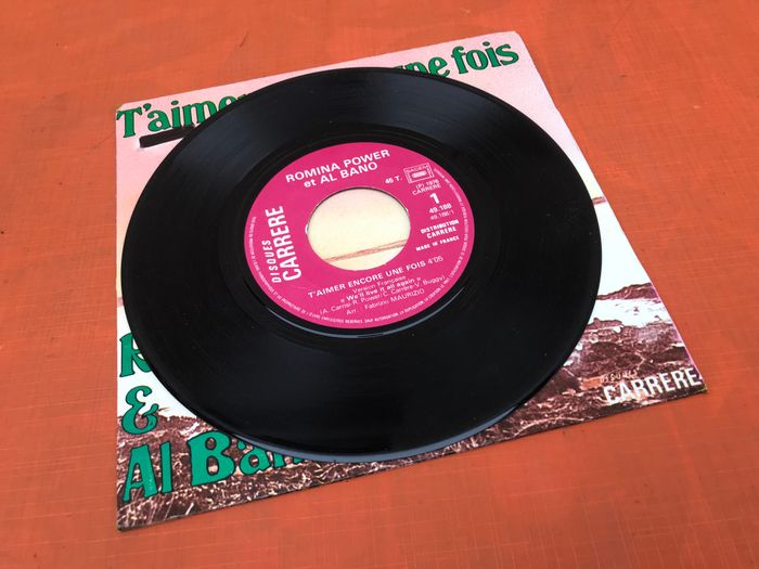 Vinyle 45 tours Romina Power & Al Bano T' aimer encore une fois (1976) Disque Carrere 49188 - photo numéro 3