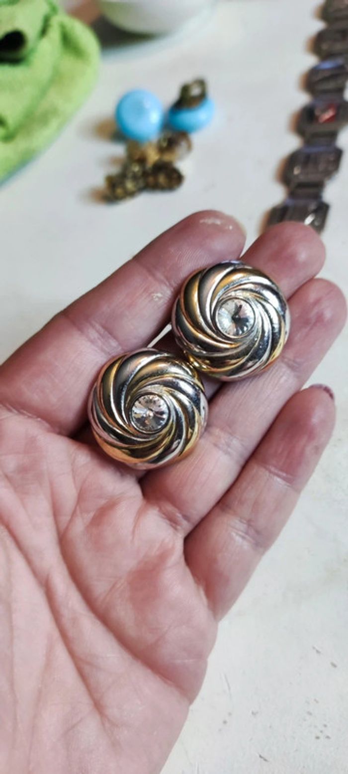 Clips d'oreilles bicolore - photo numéro 3