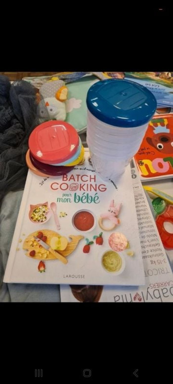 Livre de Batch cooking + 6 pots
