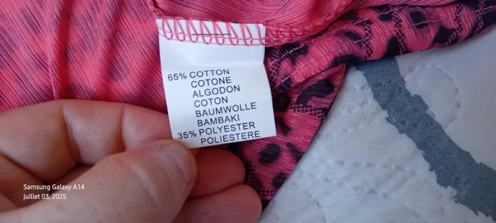 Tunique débardeur longue motif léopard avec broderies fuschia et noir femme XXL - photo numéro 19