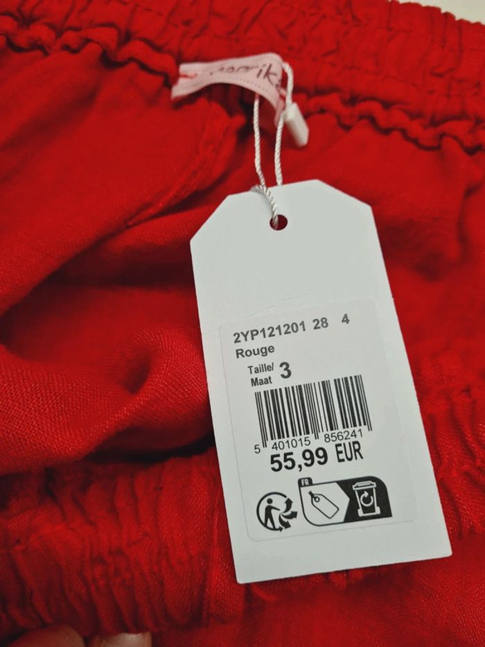 Pantalon lin fluide paprika - photo numéro 3