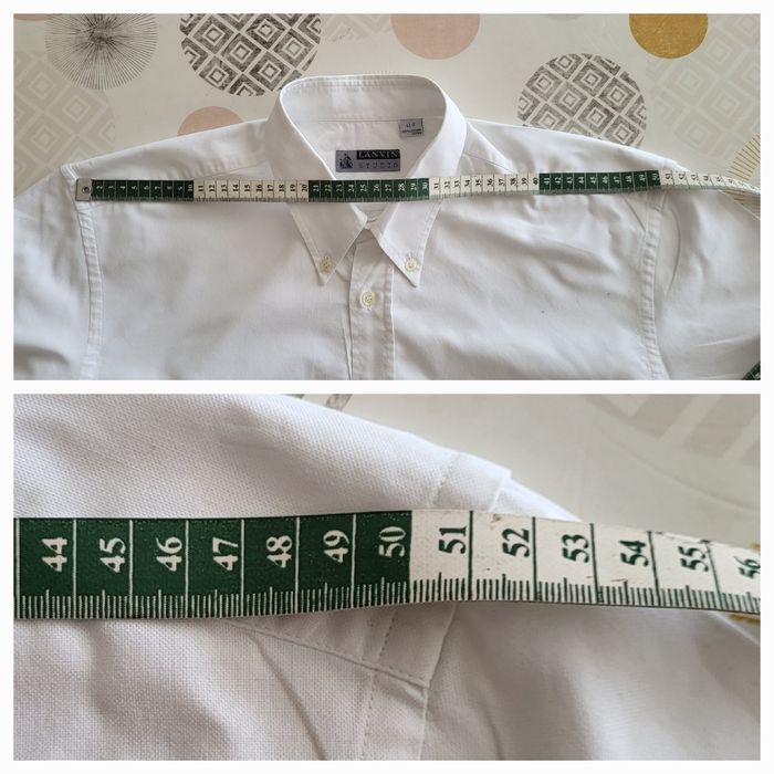 Lanvin Chemise MC T43/TUS17/TXL-Blanc-Coupe Droite-Vintage 90s-100%Coton en TBE - photo numéro 6