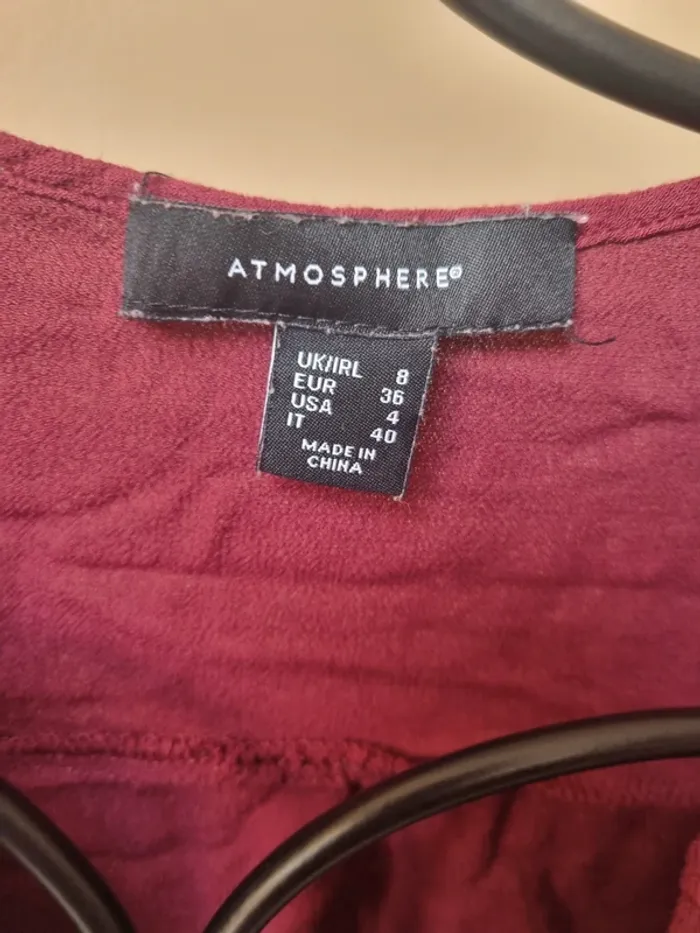 Blouse bordeaux manches 3/4 - photo numéro 2