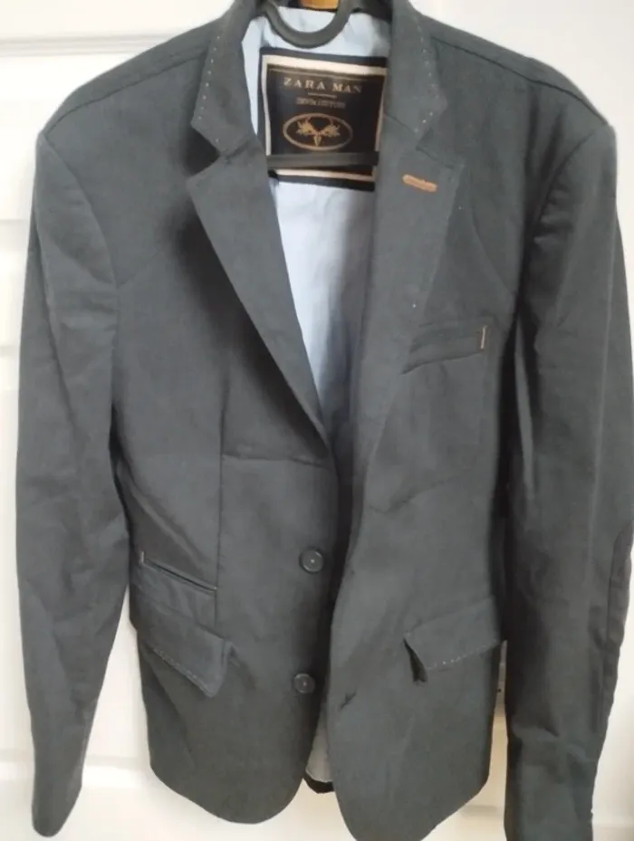 Veste de costume bleu gris Zara 36