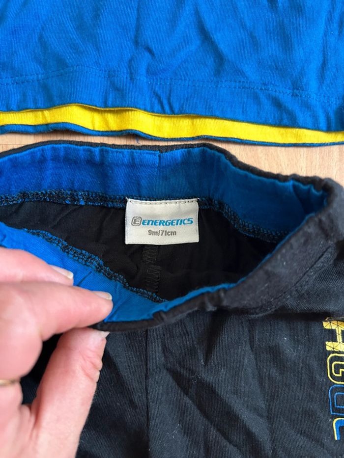 Bel ensemble d’été T-shirt + short Energetics T. 9 mois/71 cm garçon neuf avec étiquette - photo numéro 5